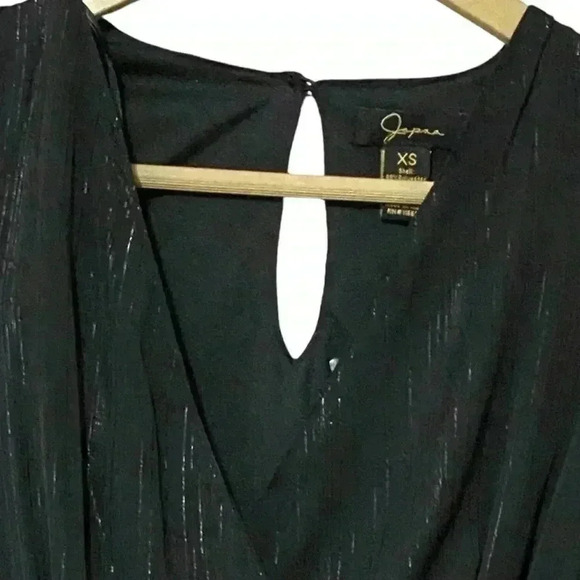 Japaa Semi-Sheer Cross-Bust Tiered Mini Dress XS Black Whimsigoth Witchycore NWT - Picture 4 of 12